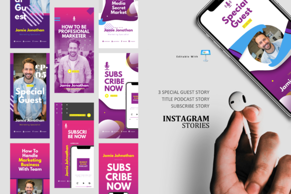 Download Socmed Podcast Ig Stories &amp; Post Keynote - Premium Resources