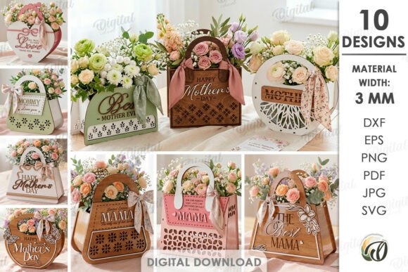 Download Mother's Day Bags Bundle Laser Cut - Premium Bundle