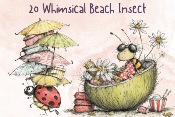 Download Whimsical Quirky Beach Insect Clipart - Premium Resources