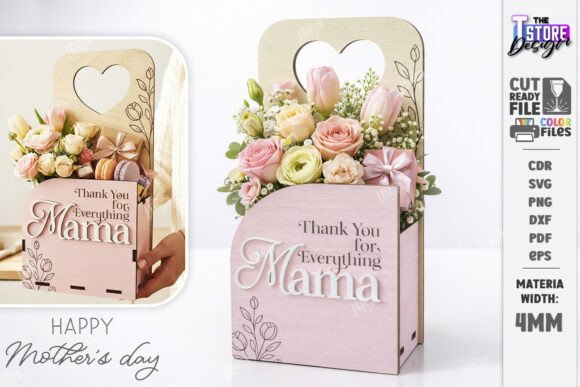 Download Mother's Day Flower Holder Laser Cut - Premium Resources